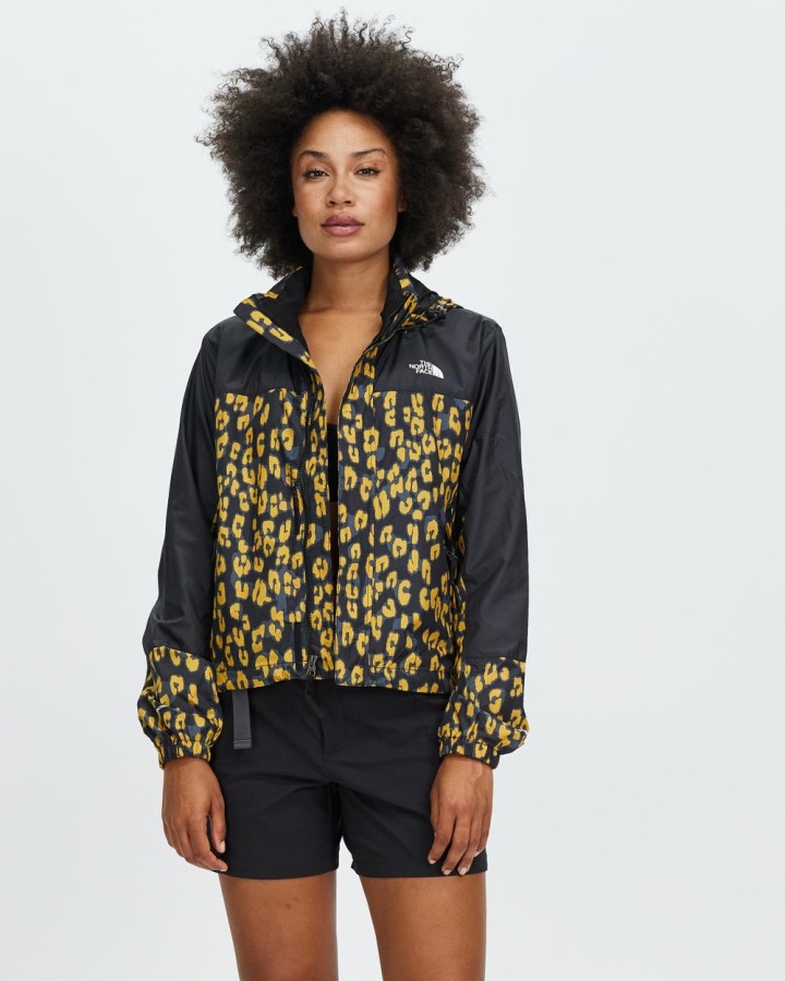 Arrowwood צהוב מודפס הידרנלין מעיל רוח החזית הצפונית