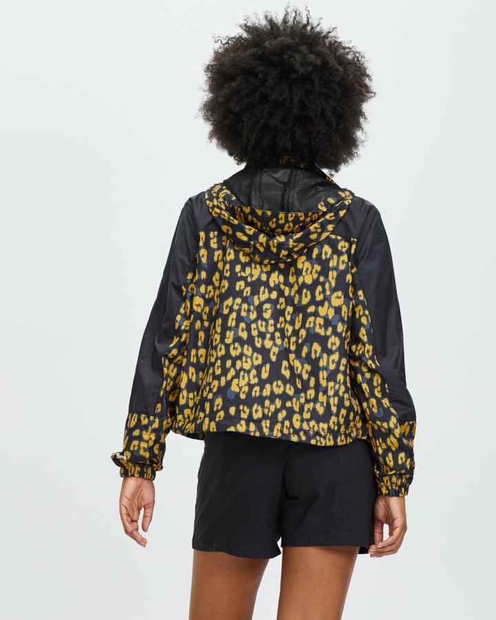 Arrowwood צהוב מודפס הידרנלין מעיל רוח החזית הצפונית