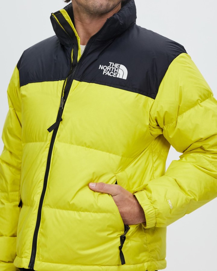 1996 ז\'קט רטרו Nuptse The North Face חומצה צהוב