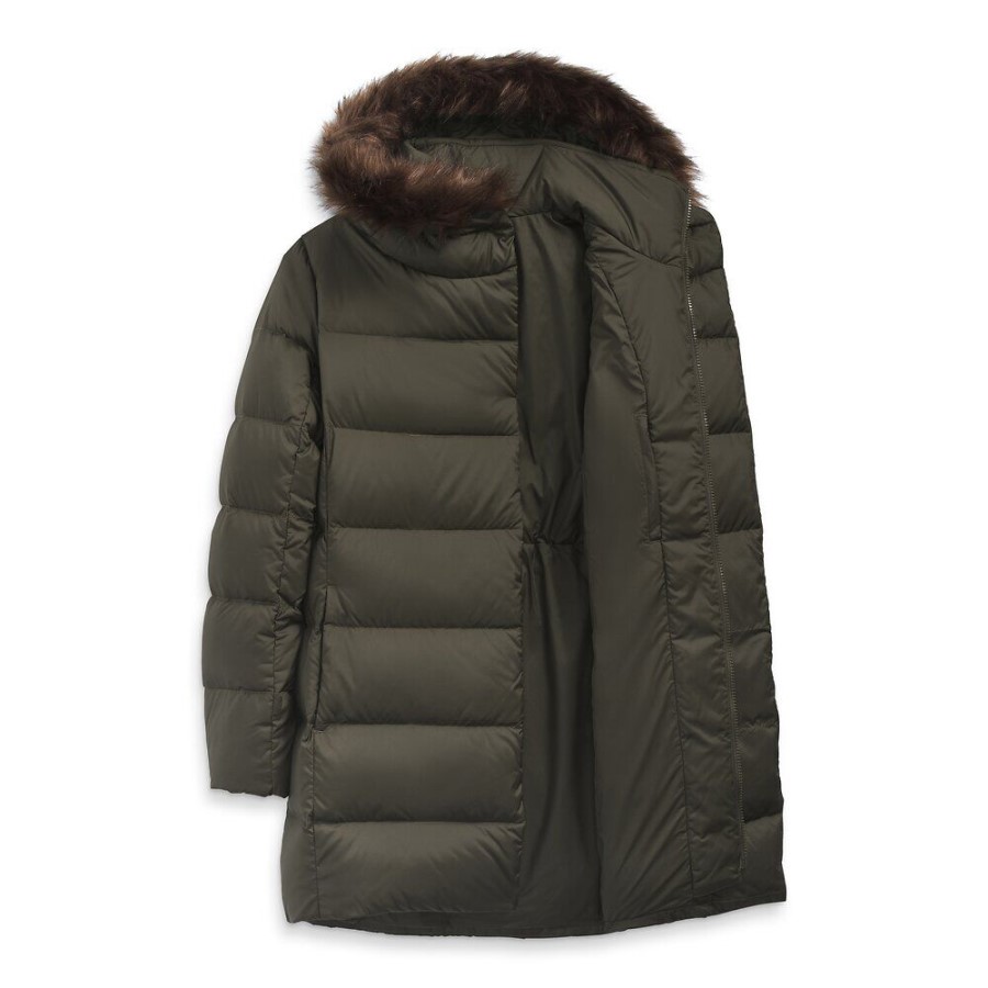 נשים ניו Dealio Down Parka חדש בצבע חום ירוק החזית הצפונית