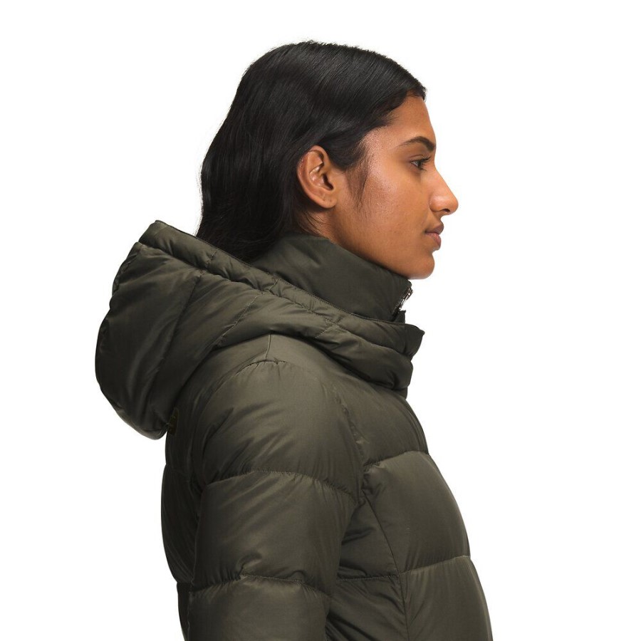 נשים ניו Dealio Down Parka חדש בצבע חום ירוק החזית הצפונית