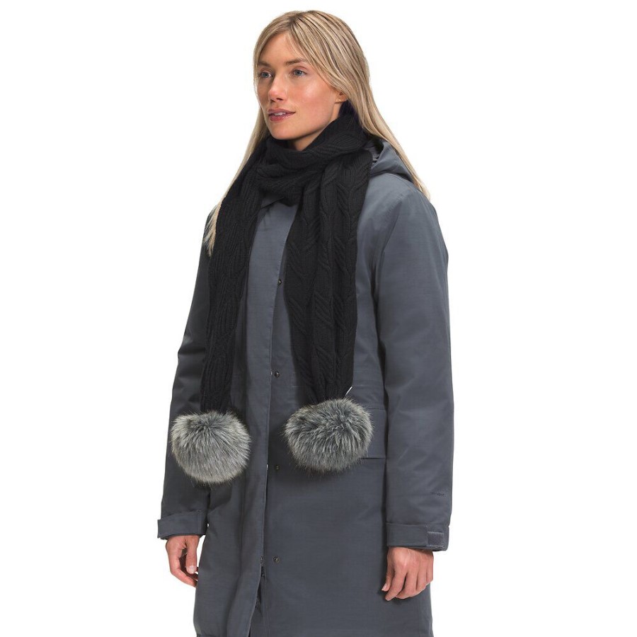 נשים או מגה צעיף פום פרווה שחור הפנים הצפוני