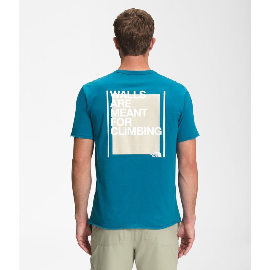 גברים שרוול קצר הימלאיה בקבוק מקור טי הצפון פנים באנף כחול