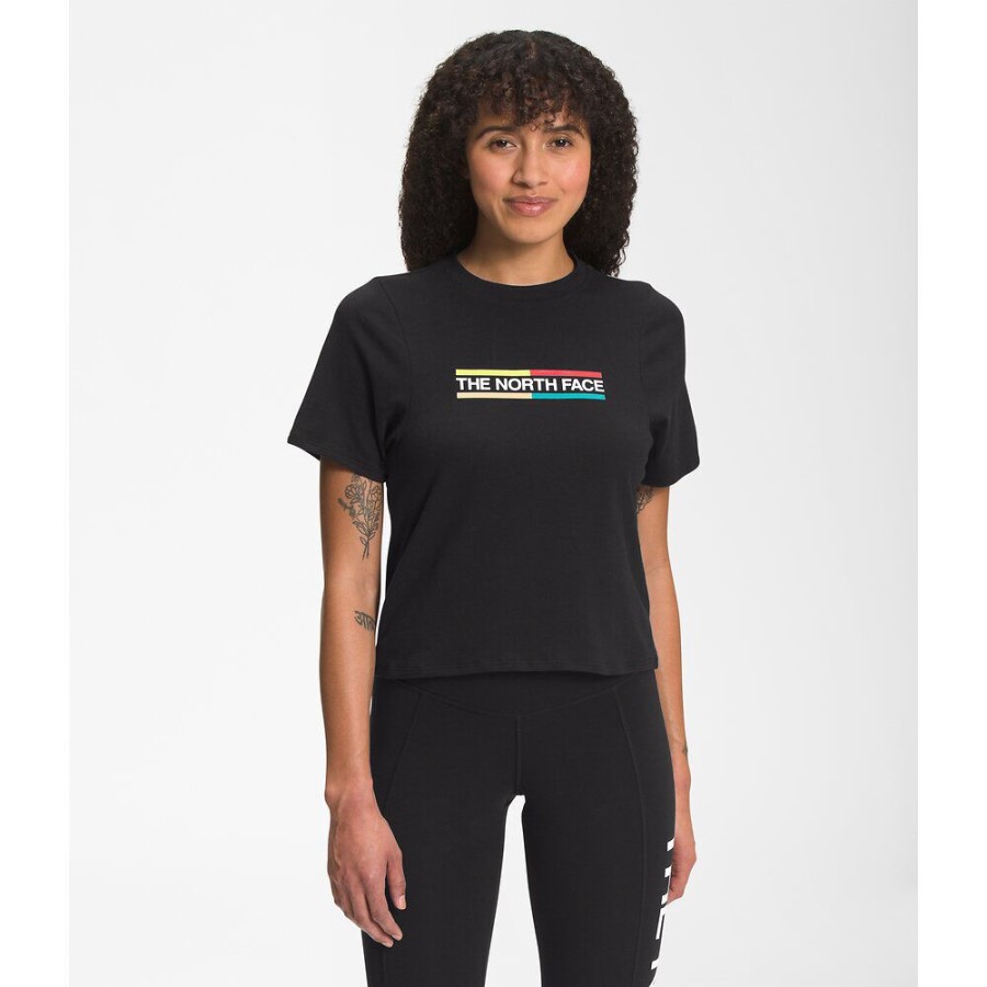 נשים שחורות שרוול קצר קואורדינטות חמוד טי את הפנים הצפוני