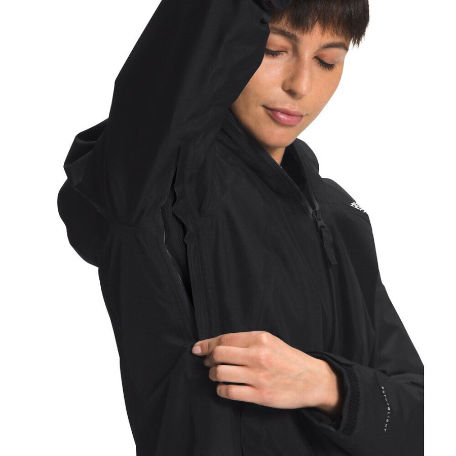 ג\'קט מבודד שחור ב-north Face לנשים מייבש אור עתידי