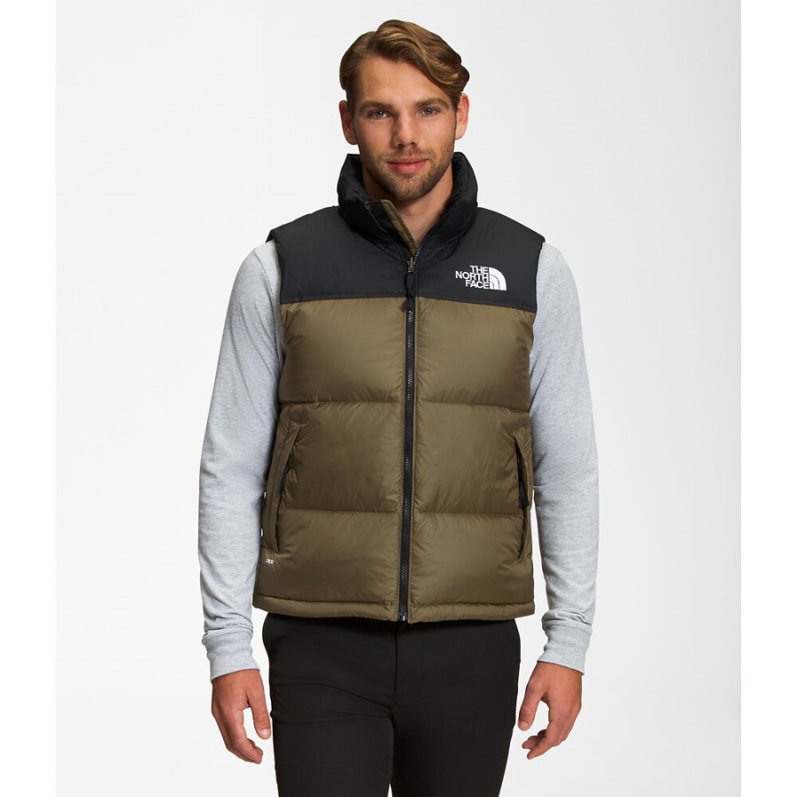 גברים זית צבאיים 1996 אפוד רטרו Nuptse The North Face