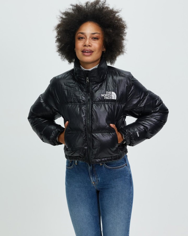 ז'קט קצר Nuptse שחור ה-North Face